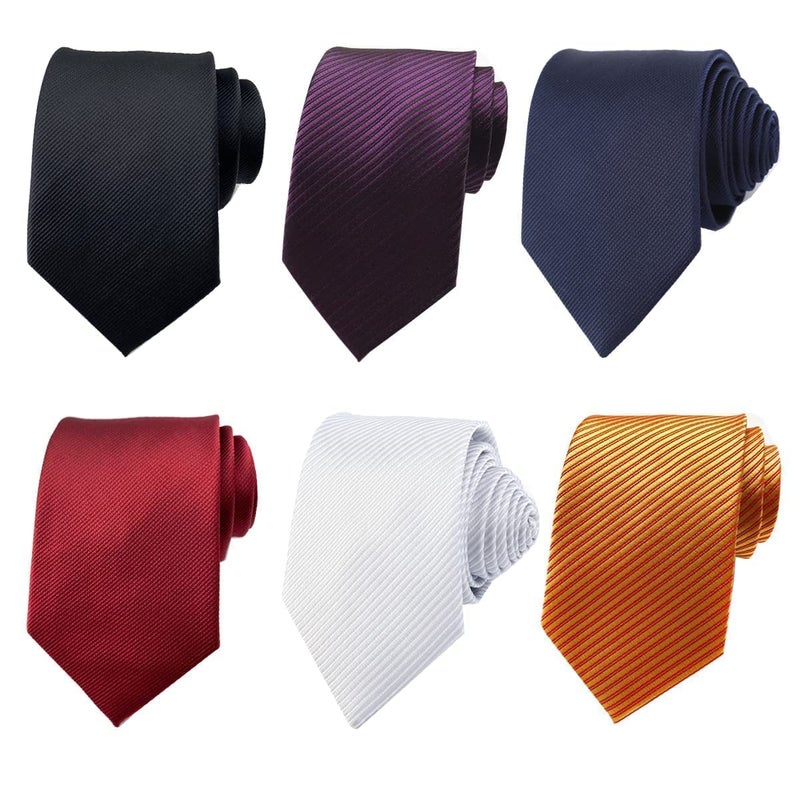 Adulove Men's Necktie Classic Silk Tie Woven Jacquard Neck Ties 6 PCS - Image 2